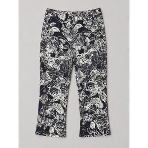 Loft Women Lyocell Wide Leg Pants Medium Coastal Resort Beach Floral Euro Summer